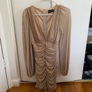 Prettylittlethings Tan dress. ONLY WORN ONCE